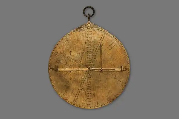 Brass universal astrolabe with engraved astronomical scales, circa 1224